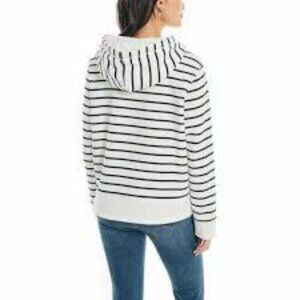 VANS Striped Hooded Button-Up Sweatshirt